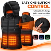 Gilet chauffant électrique personnalisé avec logo, gilet matelassé chauffant multi-zones avec ajustement réglable pour femmes et hommes