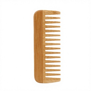 <b>Bathroom</b> <b>Set</b> <b>Accessories</b> Natural Disposable Two-piece Bamboo Comb with Portable Carton Packaging for Hotel Use - Product Image 2