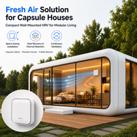Système de ventilation HRV mural compact pour bureau ou capsule - Unité d'air frais intelligente avec capteur de COV et d'humidité, application Tuya
