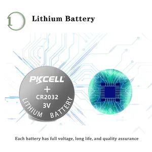 PKCELL CR2032 1632 1620 1616 1220 1216 1025 927 Botão Bateria de Célula 3V Baterias de Célula Tipo Moeda Carro de controle remoto bateria