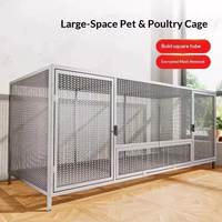 Poulailler en fer avec cage d'élevage, maille anti-grenouilles, installation facile, utilisation intérieure/extérieure, taille moyenne, surface galvanisée
