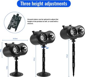 Projector <b>Lights</b> LED Outdoor Waterproof 2-in-1 Ocean Effect Holiday <b>Lights</b> 16 Patterns 10 Colors Christmas Decoration - Product Image 5