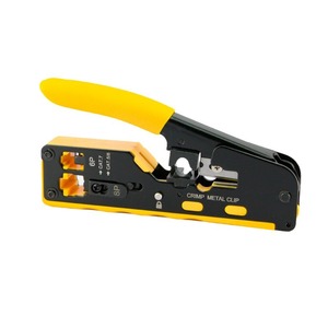 <b>Wire</b> Crimper 6P 8P Cat7 Cat6a Front Entry Steel Industrial <b>Crimping</b> <b>Tool</b> With Soft Grip Handle - Product Image 4