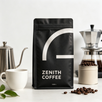 Sachet de café personnalisé de qualité alimentaire 500g, pochette refermable en aluminium avec valve de dégazage, résistant à l'humidité