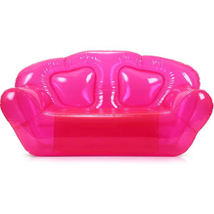 Sofá Inflable Transparente Rosa Moderno, Plegable y Portátil para Acampar, Sala de Estar y Uso en Exteriores - Product Image 1