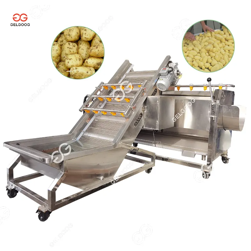 Rvs Borstel Roller Aardappel Huid Peeling Machine Grote Aardappel Peeling Machine Voor Restaurant