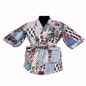2026 Indian Handmade Women's Printed Breathable Reversible <b>Quilted</b> Fleece <b>Jacket</b> with Button Closure Short Winter Coat - Product Image 1