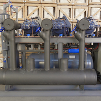 Unité de condensation industrielle ODM 3 parallèles 80 CV à compresseur à vis refroidi par eau pour entrepôt frigorifique à grande échelle