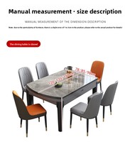 Nouvel ensemble de meubles de maison modernes en vente flash, table rectangulaire, 1 table, 6 chaises, pieds en bois, pliable