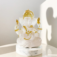 Tronc d'éléphant thaïlandais personnalisé figurine de dieu éléphant indien Ganesh Ganpati statue en résine transparente idole asiatique Ganesha bouddha ornement