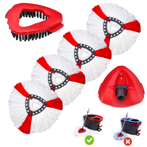 Cabezal de Repuesto Triangular de Microfibra para Mopa, Compatible con <span class=keywords><strong>Vileda</strong></span> <span class=keywords><strong>Easy</strong></span> Wring Spin <span class=keywords><strong>Mop</strong></span>, Reutilizable, Lavable, para Limpieza de Pisos Húmedos y Secos - Product Image 5
