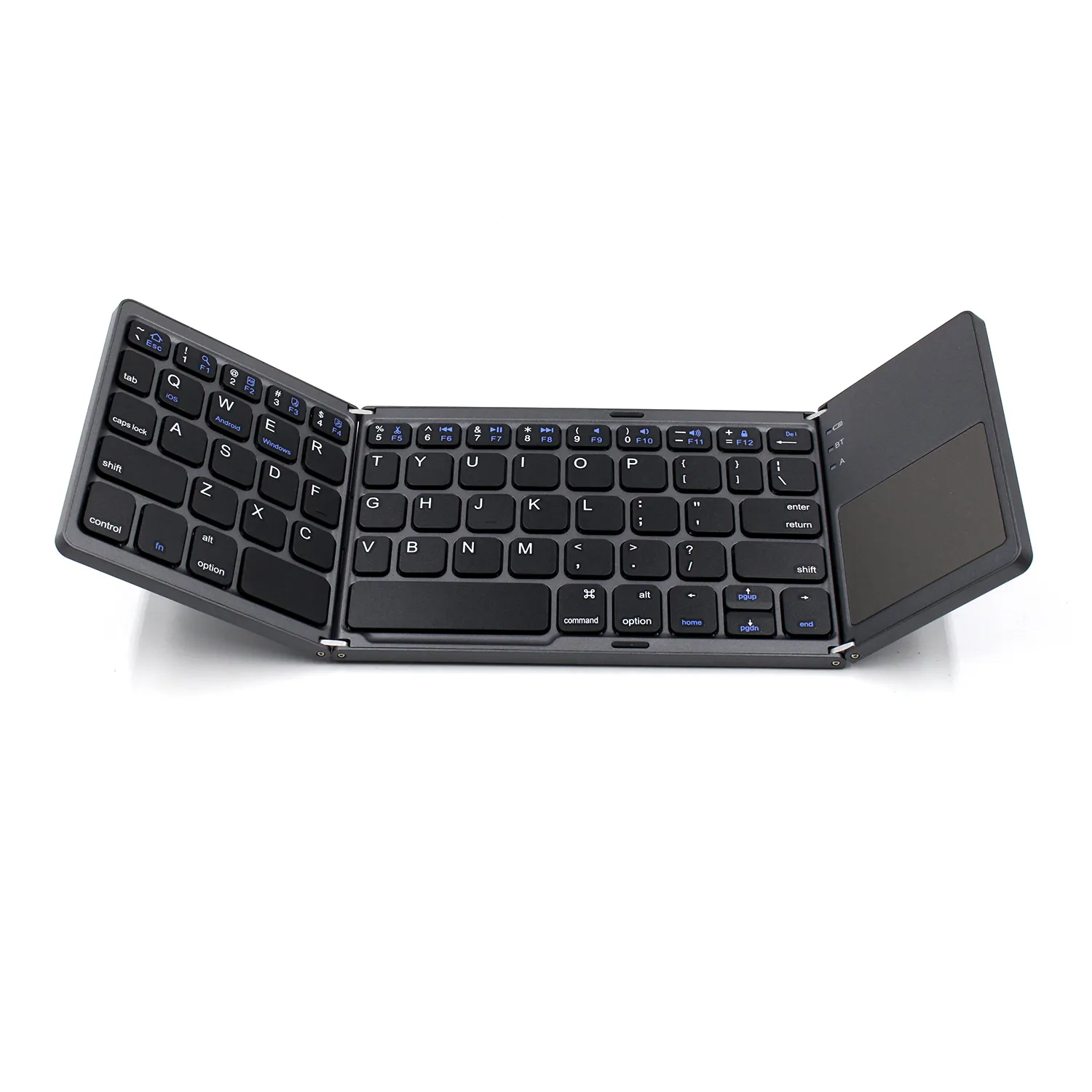 China Factory 3 level Foldable Blue-tooth Touchpad office Keyboard for ipad ios android tablet pc Mobile phone folding MIni keyb