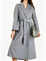 Manteau en cachemire de haute qualité pour femme, nouvelle collection 2026, long, haut de gamme, en laine, avec ceinture et design élégant, manteau en laine double face