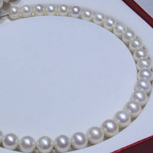 Collier de perles rondes d'eau douce naturelles de 8 à 9 mm légèrement imparfaites, chaîne de clavicule, accessoire, cadeau de fête des mères pour femmes - Product Image 4