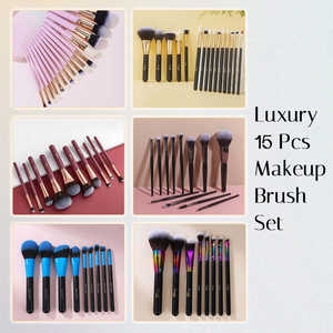 15 pièces <span class=keywords><strong>pinceaux</strong></span> <span class=keywords><strong>de</strong></span> <span class=keywords><strong>maquillage</strong></span> professionnels ombre à paupières vrais cheveux personnalisés ensemble d'articles pour femmes pinceau <span class=keywords><strong>de</strong></span> <span class=keywords><strong>maquillage</strong></span> - Product Image 5