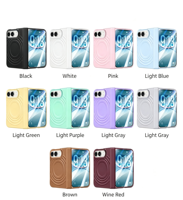 Coque de téléphone magnétique à texture ondulée pour iPhone Duo, protection d'écran intégrée, housse antichoc pour iPhone Duo LZ291