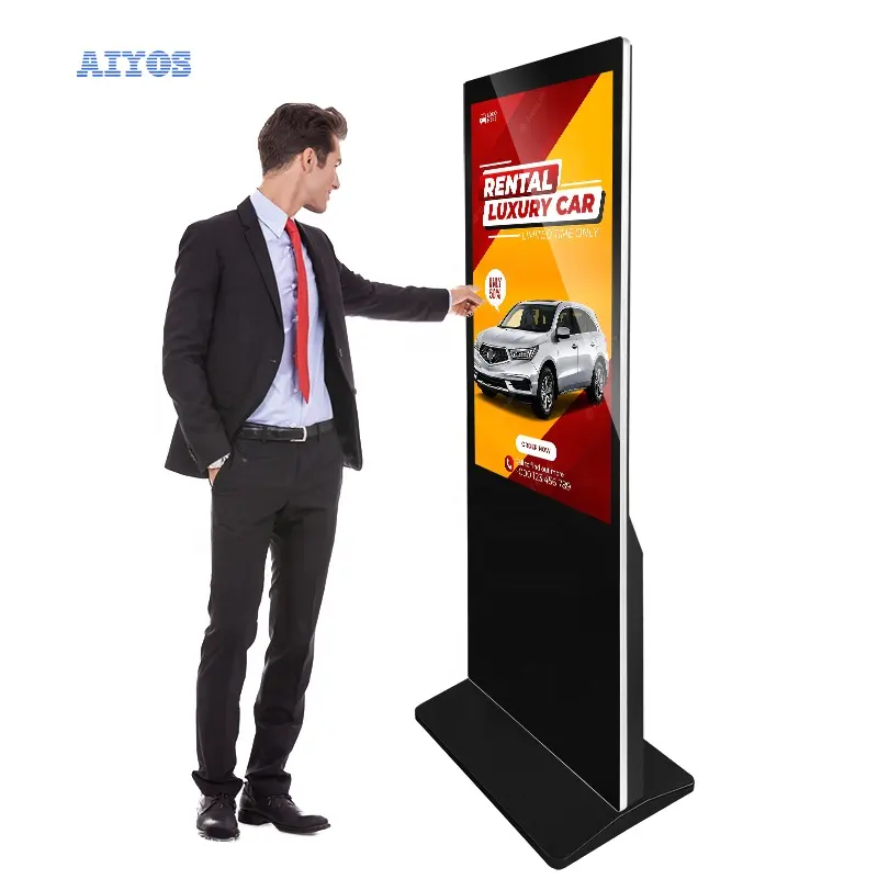 Señalización digital y pantallas Soporte de suelo Película Pantalla de publicidad LED Proveedores Pantalla táctil Pantallas de publicidad