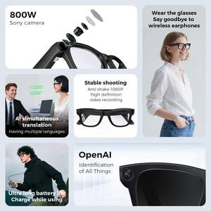 Lunettes Intelligentes avec Traduction en Temps Réel, Assistant de <span class=keywords><strong>Chat</strong></span> IA, Caméra 8MP 3200W Pixels, Vidéo 1200P, Double Micros et Haut-parleurs - Product Image 3