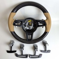 Volant en fibre de carbone personnalisé compatible avec Porsche 911 718 992 991 Cayman Panamera Cayenne, mise à niveau de l'ancien au nouveau, plug and play