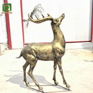 مصنع أحجام مختلفة النحاس اللون الراتنج الألياف الزجاجية في الهواء الطلق حديقة الحيوان الديكور الغزلان تمثال الحيوان - Product Image 2