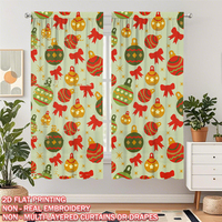 COSENNATUR Panneau de rideau de Noël personnalisé imprimé 100 % polyester avec passe-tringle, impression numérique 2D intégrale à motifs dispersés, pour les fêtes, OEM