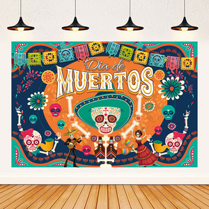 DAMAI Mexican Day of the Dead <b>Party</b> <b>Backdrop</b> Decoration Wall Background <b>Party</b> Decoration <b>Party</b> Supplies - Product Image 3