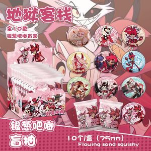 10PCS/SET 75MM Venta al por Mayor Hazbin <span class=keywords><strong>Hotel</strong></span> Ba Ji Caja Sorpresa de Accesorios de Anime, <span class=keywords><strong>Broche</strong></span> de Aleación - Product Image 2