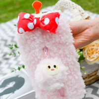 Lindo pequeño pollo amarillo colgante peluche suave pollo bolsa colgante adorno llavero muñeca lápiz caso