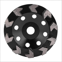 Meule diamantée à 105 mm, 10 dents, noire, pour le ponçage du béton, de la pierre, du ciment