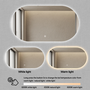 Espejos Inteligentes Miroir <span class=keywords><strong>de</strong></span> <span class=keywords><strong>salle</strong></span> <span class=keywords><strong>de</strong></span> <span class=keywords><strong>bain</strong></span> ovale à <span class=keywords><strong>led</strong></span> design étanche pour le salon avec désembueur - Product Image 2