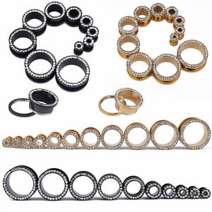 10 Pares de Túneles y Plugs para Oreja de Acero Inoxidable con Circonitas, Expansores, Calibradores, Pendientes de Tornillo Hipoalergénicos, Joyería para <span class=keywords><strong>Piercing</strong></span> Corporal, Regalo - Product Image 1