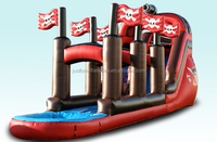 Combo thème pirate de 56 pieds avec toboggan gonflable humide/sec avec combo videur pour un usage commercial