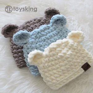 <span class=keywords><strong>Gorro</strong></span> de Bebé de Algodón Tejido a Mano para Primavera y Otoño, Lindo <span class=keywords><strong>Gorro</strong></span> Ajustable con Cordón, Gorra Infantil Moderna y Transpirable - Product Image 4