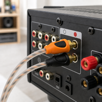 Kabel Audio 2RCA ke 2RCA untuk Head Unit Mobil, Amplifier Mobil, Home Theater, Kabel Interkoneksi RCA Berlapis Emas dengan Colokan Berkode Warna