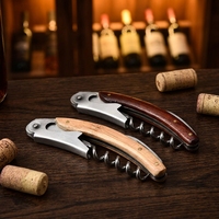 Ouvre-bouteille en bois gravé au laser avec logo personnalisé, tire-bouchon multifonction, coffret cadeau, vente en gros