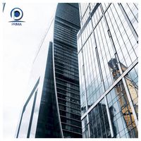 Système de mur-rideau en verre réfléchissant à double vitrage en aluminium pour façade de bâtiment commercial