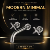 Robinet de lavabo de luxe moderne pour hôtel, 2 poignées, en acier inoxydable 304, avec cartouche céramique, 3 trous, mélangeur eau chaude/froide