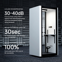 Cabine insonorisée pour diffusion en direct, cabine de diffusion silencieuse, modulaire, moderne, avec ventilation et éclairage, pour YouTuber, bureau, immeuble, bureau à domicile