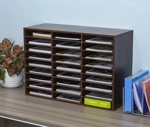 Organizador de libros ajustable de madera, cajas de correos de madera, buzón de <span class=keywords><strong>correo</strong></span> con letras, clasificador de archivos para el hogar al aire libre - Product Image 6