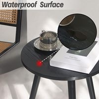 Table d'appoint noire moderne pour la décoration intérieure, petite table d'appoint pour petits espaces, salon, chambre, entrée, balcon, durable, avec rangement