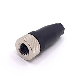 12mm Metric Field Wireable M12 5 Pin Female Cable Mount Connector M12 Accessories for Sensors and Actuators