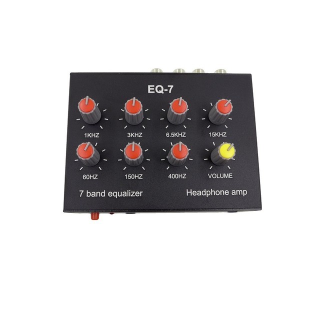 Stereo Seven Band Equalizer, High, Medium, and Low Frequency Adjustment Speaker, Headphone Amplifier, Audio Preamplifier