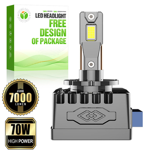 ไฟหน้า LED D3S แบบท่อคู่ที่เชื่อถือได้ กำลังไฟ 70W ความสว่าง 7000Lm แสงขาว 6500K แรงดันไฟฟ้า 12-24V สำหรับรถเชิงพาณิชย์ระดับพรีเมียมและบริการรถลีมูซีน - Product Image 1