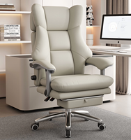 Chaise de bureau exécutive moderne JOHOOFURNITURE, robuste, avec grand siège large et haut, support lombaire, repose-pieds à ressorts, en cuir PU