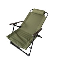 Chaise Kermit réglable à dossier haut, chaise de camping et de pêche portable, chaise pliante d'extérieur en tissu avec coussin