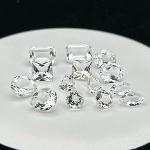 HQ gemme 3x3-12x12mm taglio macchina cuore principessa taglio trasparente bianco naturale pietra di cristallo di quarzo - Product Image 3