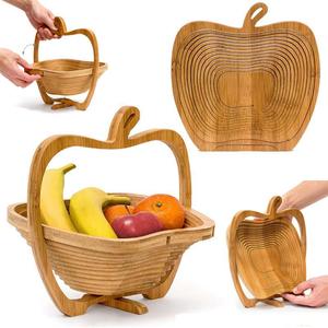 Panier à fruits en bambou naturel de qualité alimentaire, pliable et repliable, vente chaude 2025 - Product Image 1