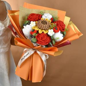 Bouquet di Girasoli Lavorati a Mano di Alta Qualità, Fiori all'Uncinetto per Regali all'Ingrosso, Natale, Laurea, Pasqua, <span class=keywords><strong>Festa</strong></span> <span class=keywords><strong>della</strong></span> <span class=keywords><strong>Mamma</strong></span> - Product Image 5