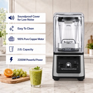 Mixeur Commercial Robuste Haute Vitesse avec Protection Contre les Surcharges, 5+ Vitesses, Capacité 2.0L, en Acier Inoxydable, pour Smoothies et Broyage - Product Image 5