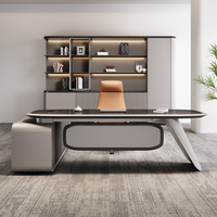 Table de bureau en forme de L de luxe de haute qualité Design moderne unique bureau de PDG en une pièce pour le bureau à domicile